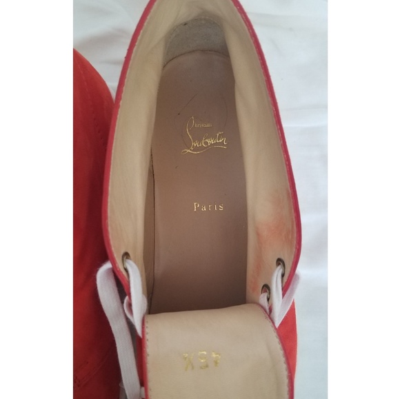 Christian Louboutin Red Suede Nono Flat Sneaker - Picture 3 of 8